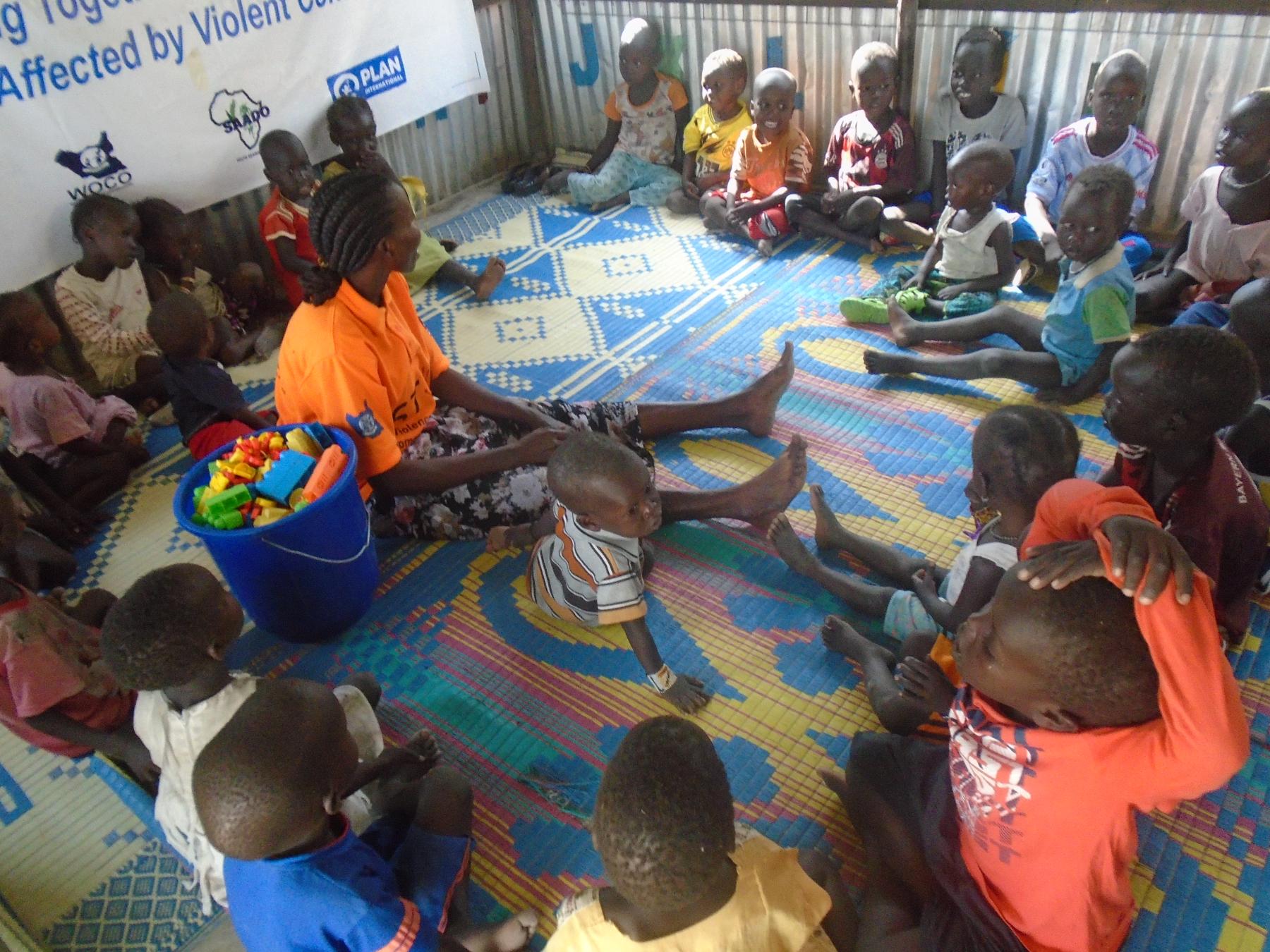 WOCO provides a child friendly space for children to practice life skills games in Malakal PoC